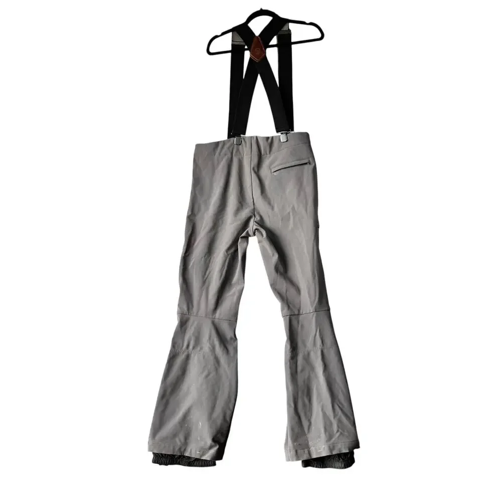 Vintage L.L. Bean Men's Gray Bib Snowpants Removable Suspenders Large Tall AS IS